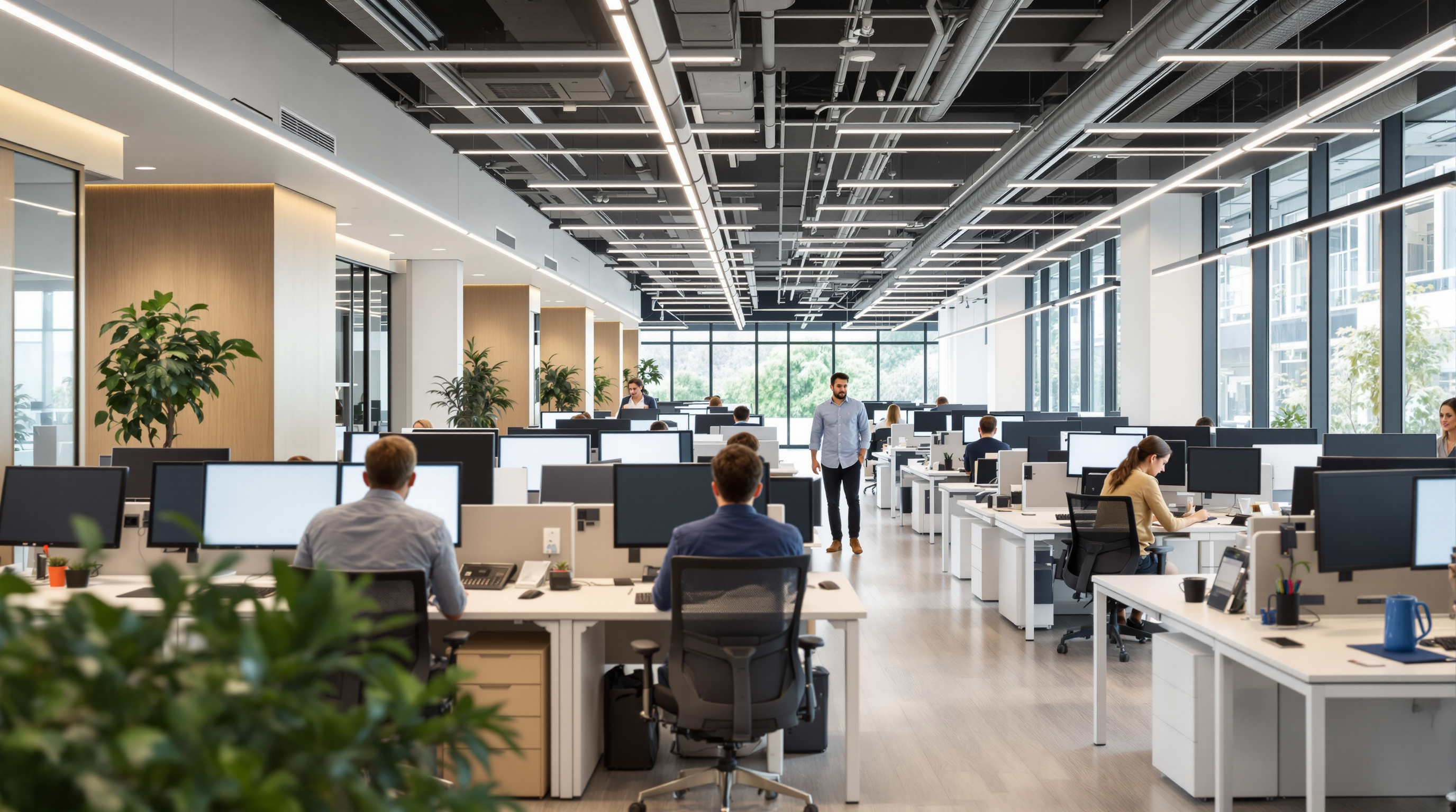 An ordinary finished open-plan office